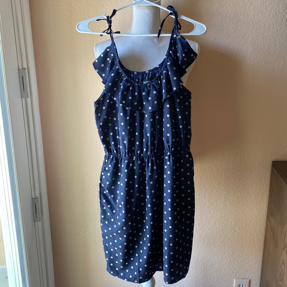 Urban Outfitters - Navy/White Polka Dot Dress - Size L